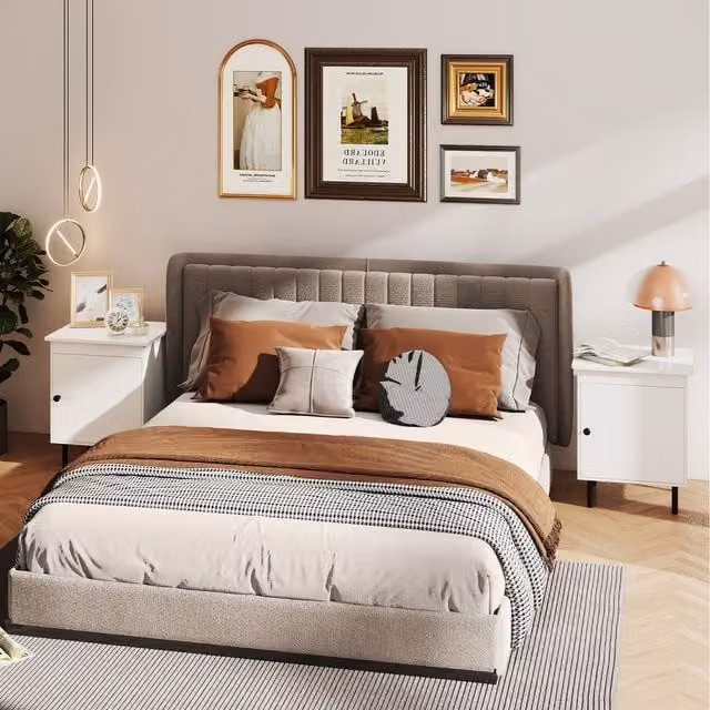 Costway Set of 2 Modern White Bedside Tables
