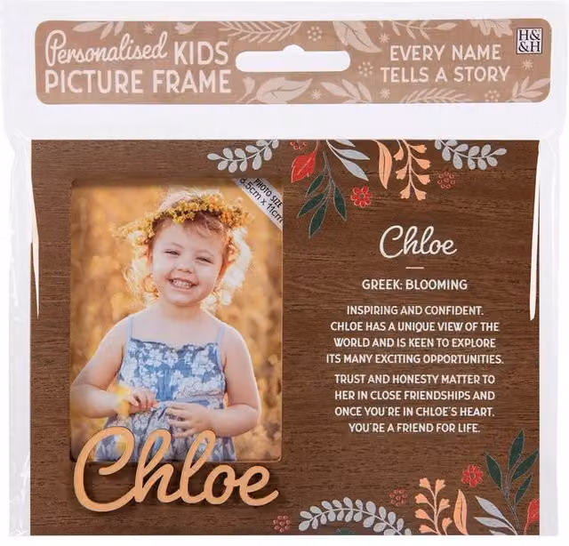 History & Heraldry Chloe Pre-personalised Child's Picture Frame, Brown, W: 8.5 cm x H: 11 cm