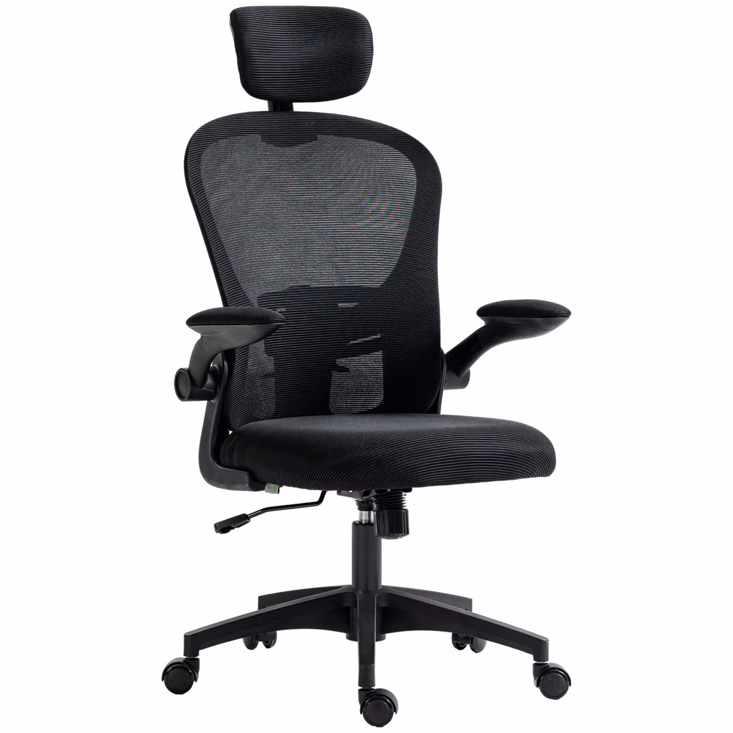 Vinsetto Black Mesh Task Chair with Headrest, 4D Lumbar Support and Flip-up Armrests – 2