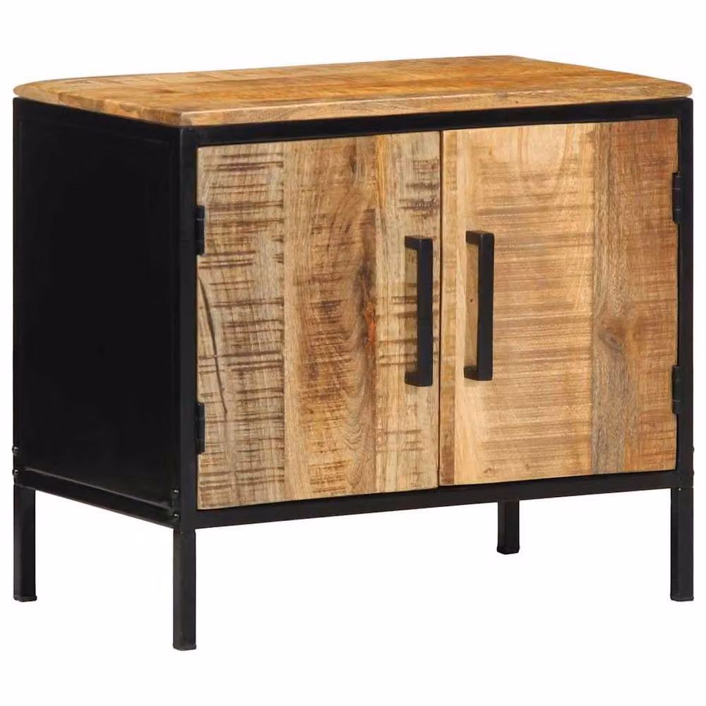 Berkfield Home Bedside Cabinet in Brown Solid Mango Wood, W/D/H: 50 x 30 x 45 cm – 2