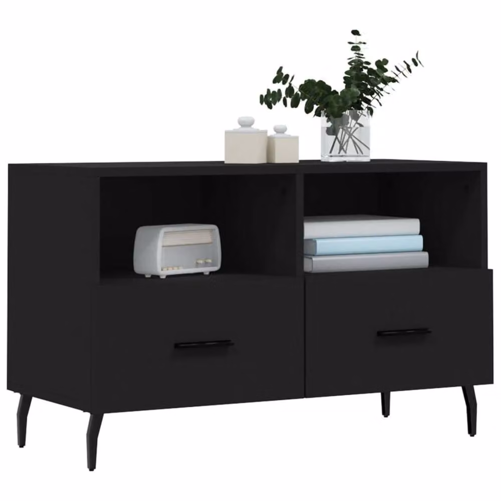 Berkfield Home Modern Black Matt TV Cabinet W/D/H: 80 x 36 x 50 cm – 3