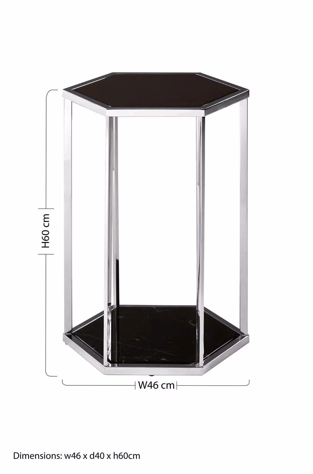 Orsina Black and Silver Marble Top End Table – 4
