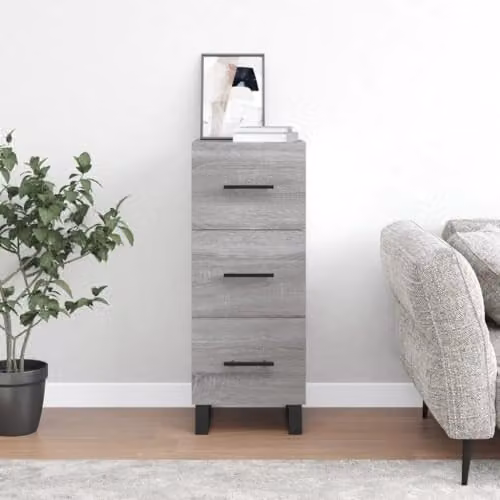 vidaXL Grey Sonoma Sideboard in Engineered Wood W/D/H: 34.5 x 34.0 x 90.0 cm – 2