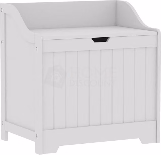 Kelvenix White Wooden Toy Box Chest with Soft Close Lid, W/D/H: 58 x 56 x 38 cm – 1