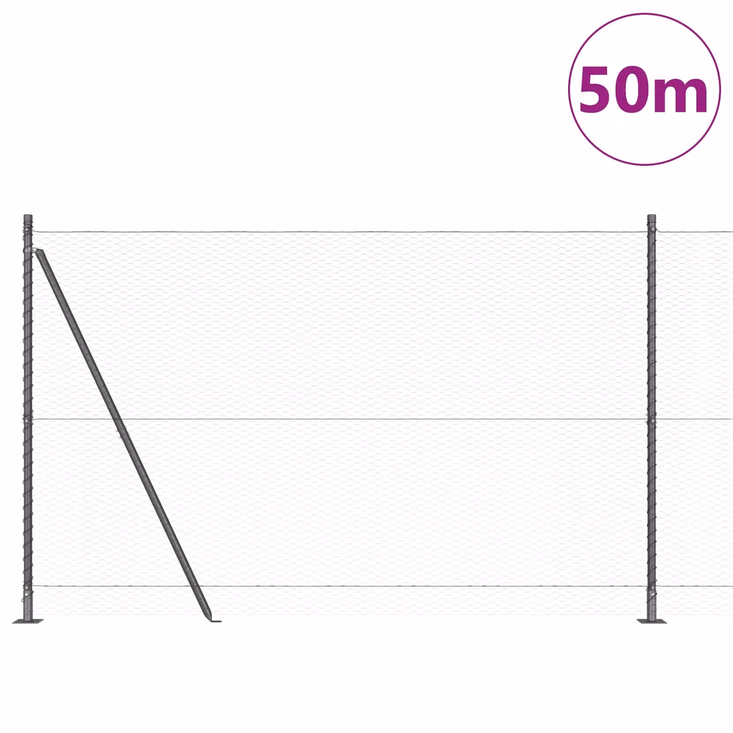 Berkfield Home Grey Steel Hexagon Fence, H: 140 cm, W: 50 m – 2