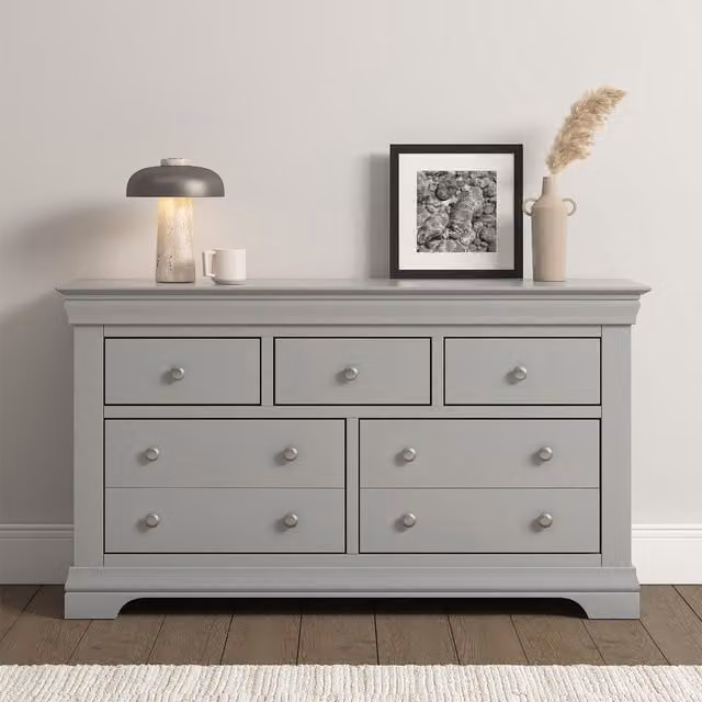 Seconique Bordeaux 3+2 Drawer Chest in Light Grey