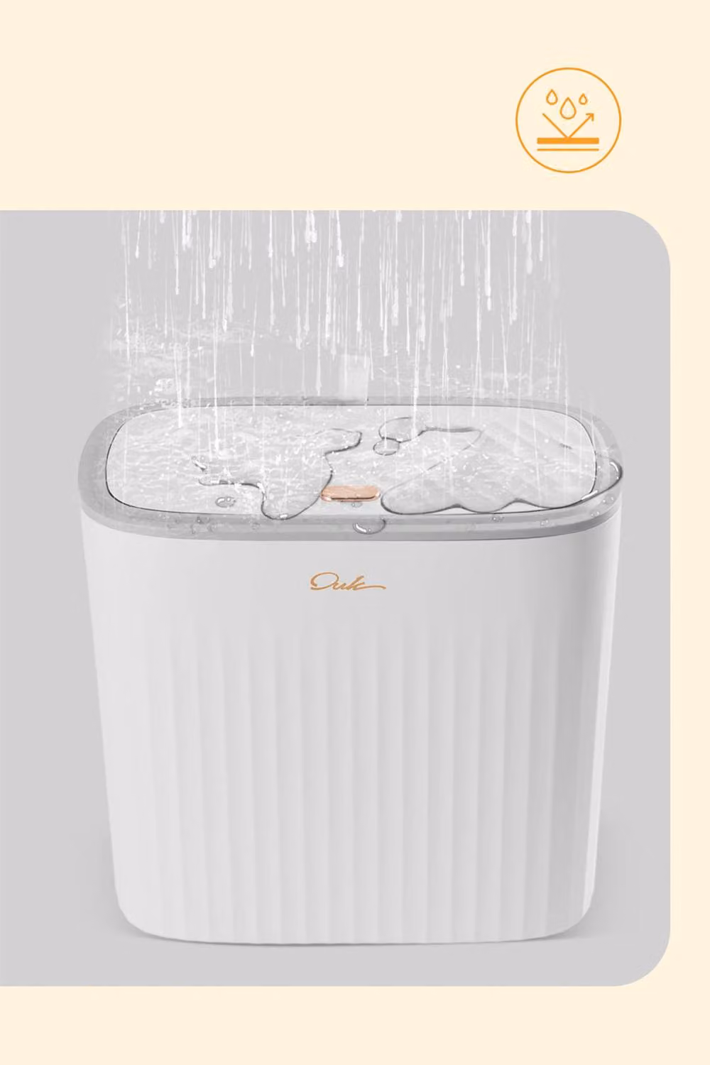 Living and Home Press-to-Open Wall Mounted Corner Hanging Trash Bin in White – 3