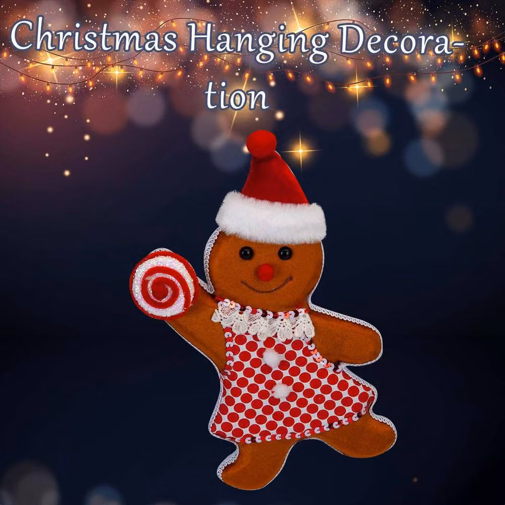 VFM e-Store Christmas Gingerbread Animal Hanging Decoration, Red and Multicolour, H 31 cm x W 20 cm – 3