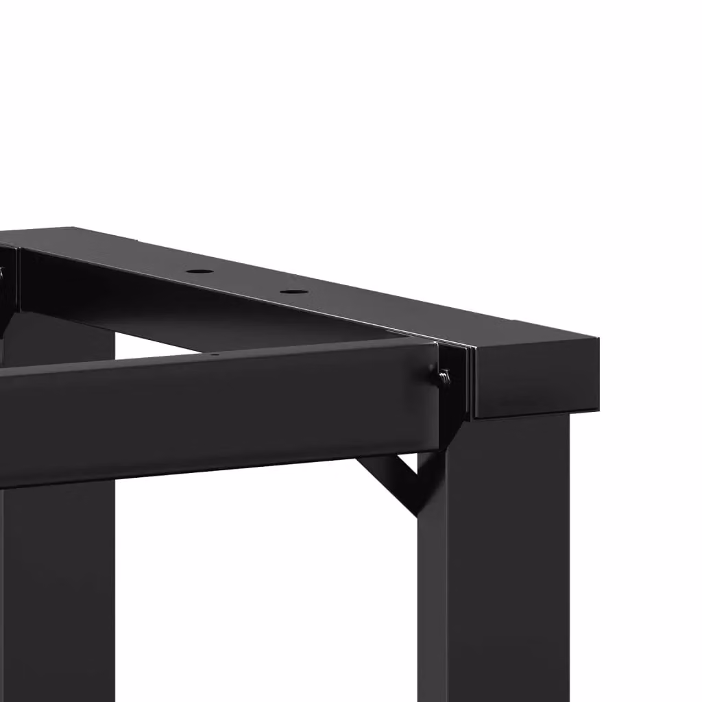 Berkfield Home O-Frame Dining Table Legs in Matt Black Steel, W/D/H: 80 x 40 x 73 cm – 4