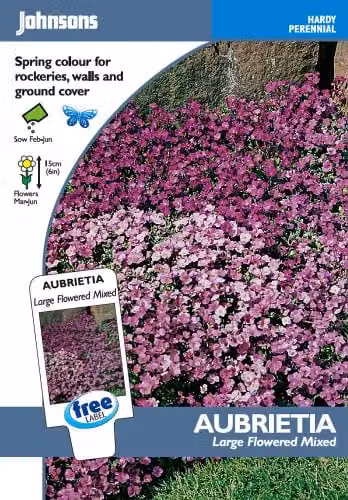Johnsons Aubrieta Mixed Multicolour Ornamental Flower Seeds