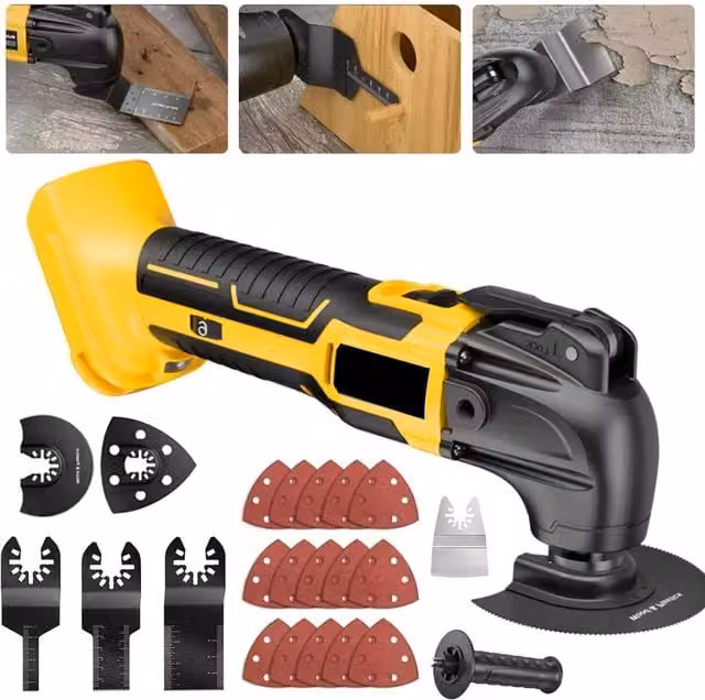 SPETLEK 6-Speed Brushless Multi Tool for DeWalt 18V 20V Batteries with LED, Yellow, W: 1000 mm, D: 400 mm – 1