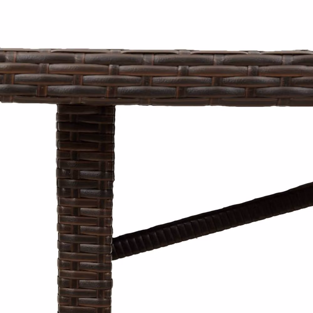 Berkfield Home Extendable Rectangular Garden Table with Glass Top in Brown, W/D/H: 240 x 90 x 75 cm – 6