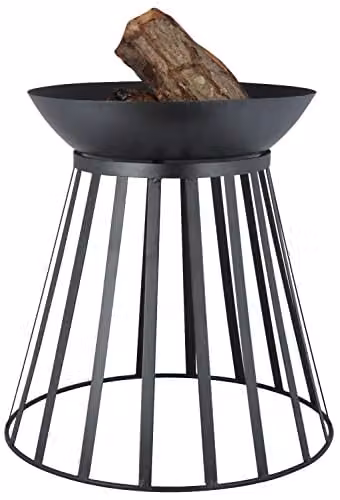 Esschert Design Invertible Metal Fire Basket in Black