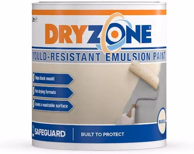 Dryzone Mould-Resistant Low Emission Paint, Magnolia, 1 Litre