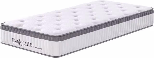 Vega White Single Pocket Sprung Quilted Medium Firmness Mattress, H 24 cm, W 90 cm, D 190 cm