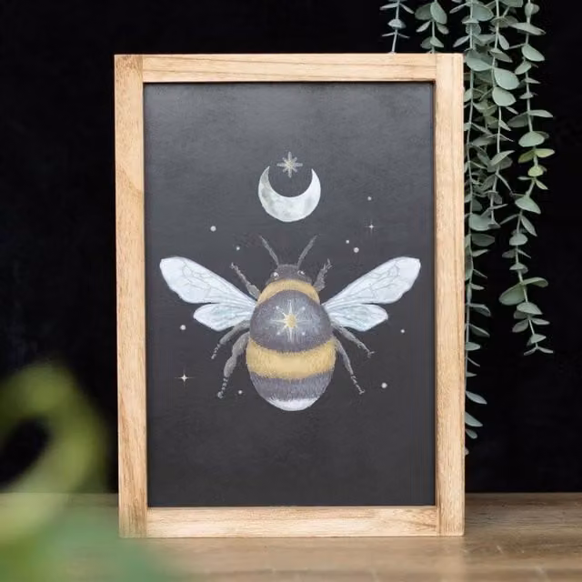 Uniqueful Forest Bee Framed Wall Print, Multicolour Nature Illustration, W: 26 cm, H: 35 cm