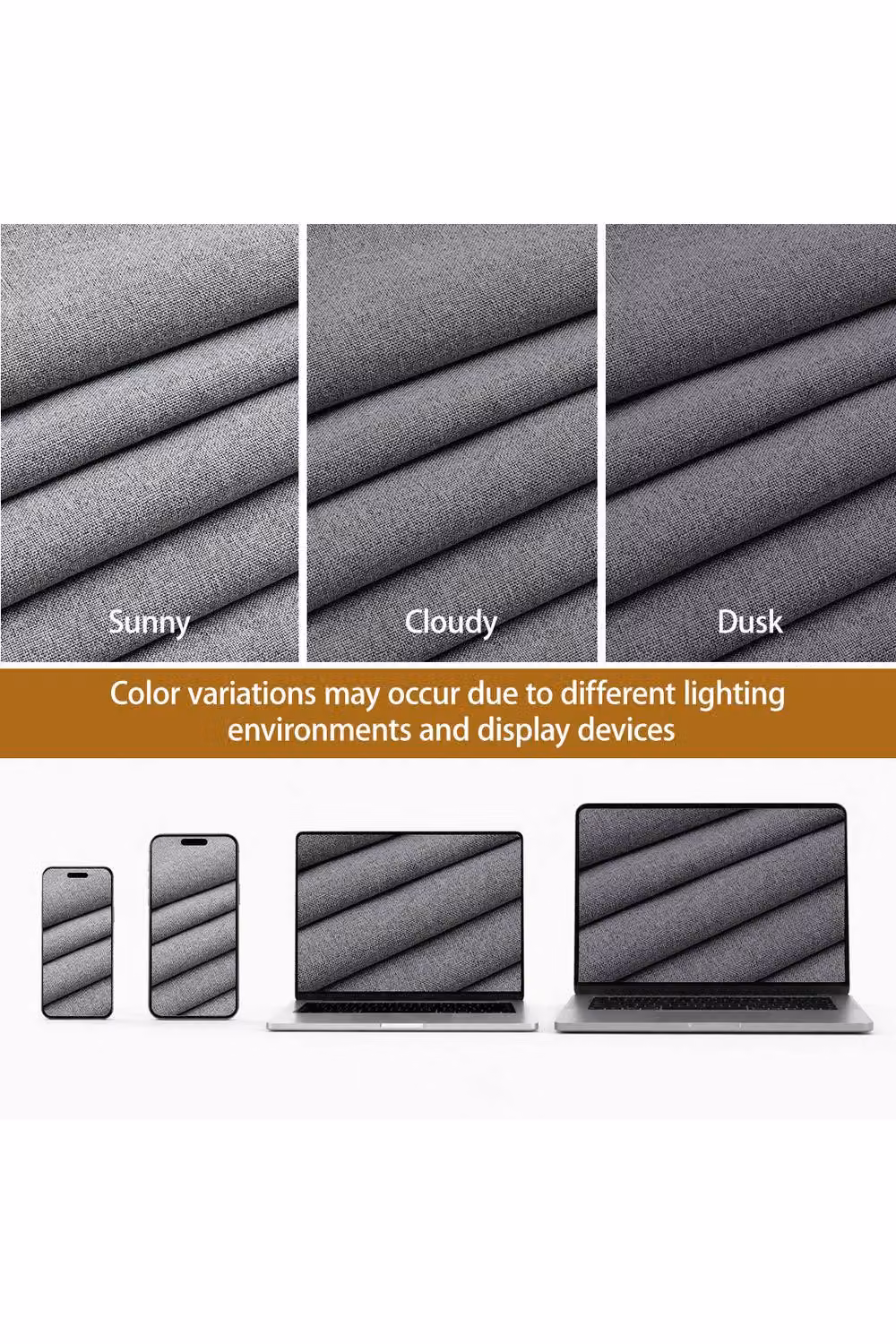 Living and Home Grey Linen-Like Blackout Curtains, 2 Panels, Width: 117 cm, Drop: 137 cm – 2