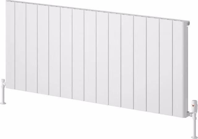 Bathroom Kingdom Resia White Designer Flat Panel Horizontal Aluminium Radiator W: 142 cm, H: 60 cm, D: 6 cm