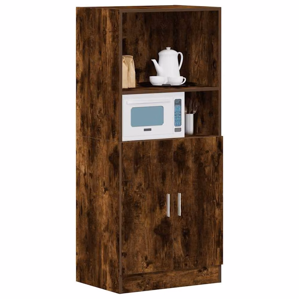 Berkfield Home Smoked Oak Kitchen Cabinet in Brown, W/D/H: 57 x 41.5 x 131.5 cm – 3