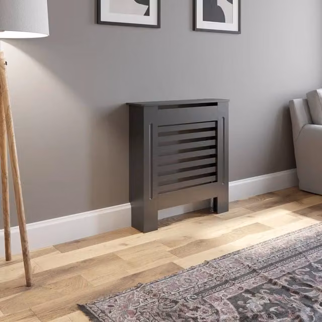 Temprazo Dark Grey MDF Radiator Cover, Wall Mounted, W/D/H: 1520 x 78 x 780 mm