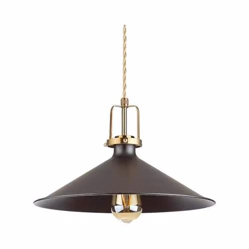 Netlighting Eris4 Dome Ceiling Pendant Lamp in Black and Gold/Brass, E27, W: 36 cm, D: 36 cm, H: 45 cm – 1