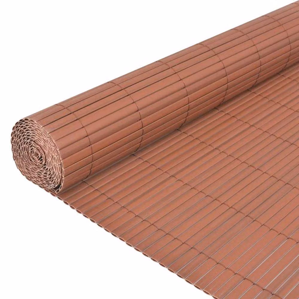 Berkfield Home Garden Double-Sided Woven PVC Fence, Brown, W: 3 m, H: 1.5 m – 3