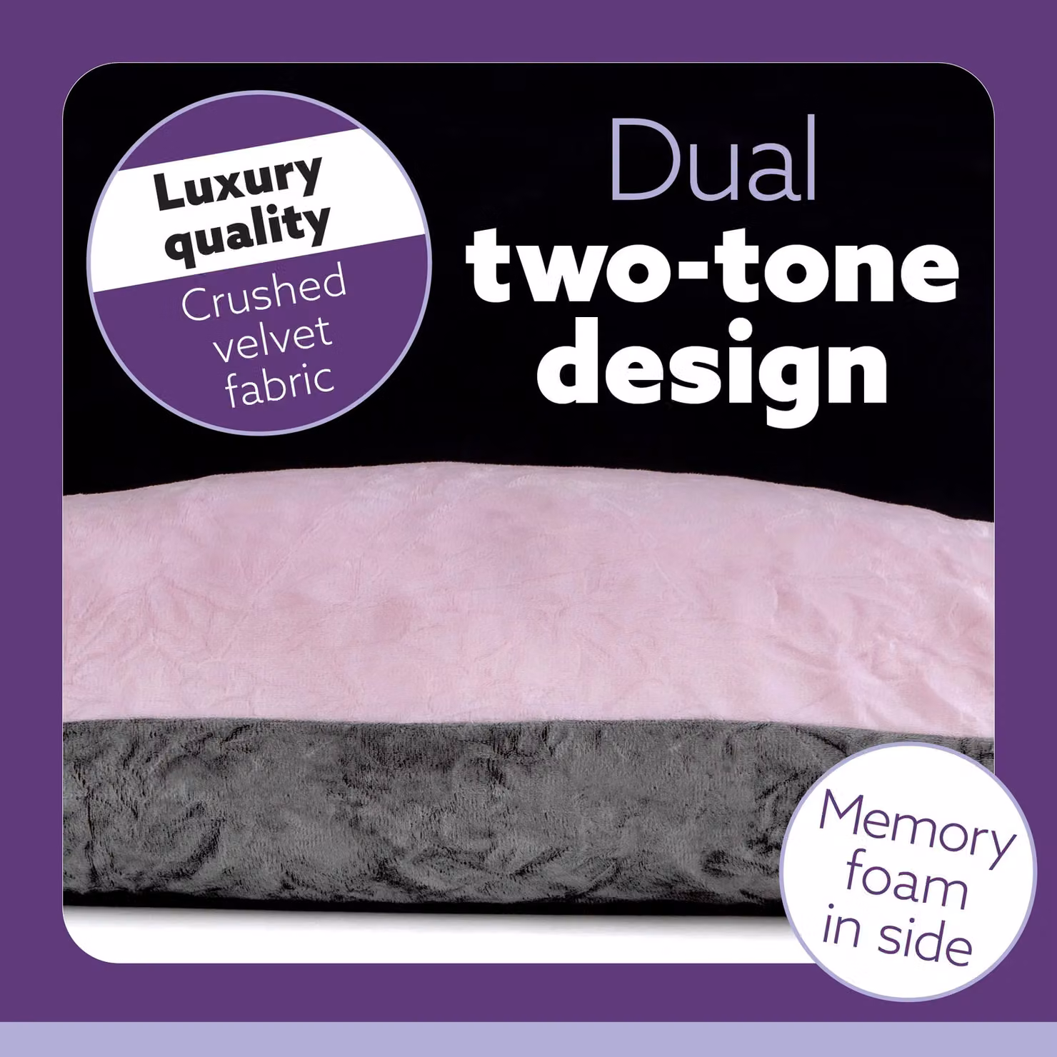 Aamira Women's U-Shaped Memory Foam Pregnancy Pillow in Pink and Grey – 3