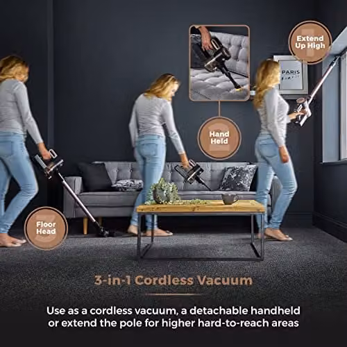 Tower RVL40 Pro Pet Cordless Bagless Stick Vacuum Cleaner in Gold – 3