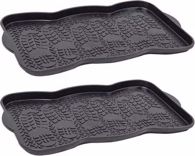 SPETLEK Heavy Duty Non Slip Foot Bath Tray, 2 Pack, Black – 1