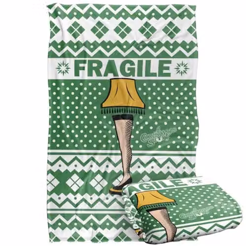 LOGOVISION A Christmas Story Fragile Super Soft Silky Feel Fleece Blanket, Multicolour, 91.44 x 147.32 cm