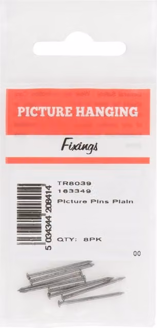 Hiatt Plain Picture Pins in Silver