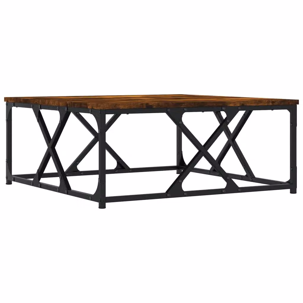 Berkfield Home Smoked Oak Coffee Table in Brown, W/D/H: 70 x 70 x 30 cm – 2