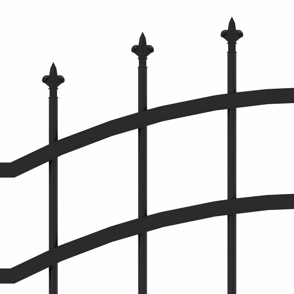 Berkfield Home Garden Fence with Spear Top in Black Powder-coated Steel, Height: 190 cm – 3