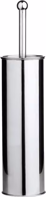 Orsina Indy Stainless Steel Toilet Brush and Holder in Silver with White Bristles – 7