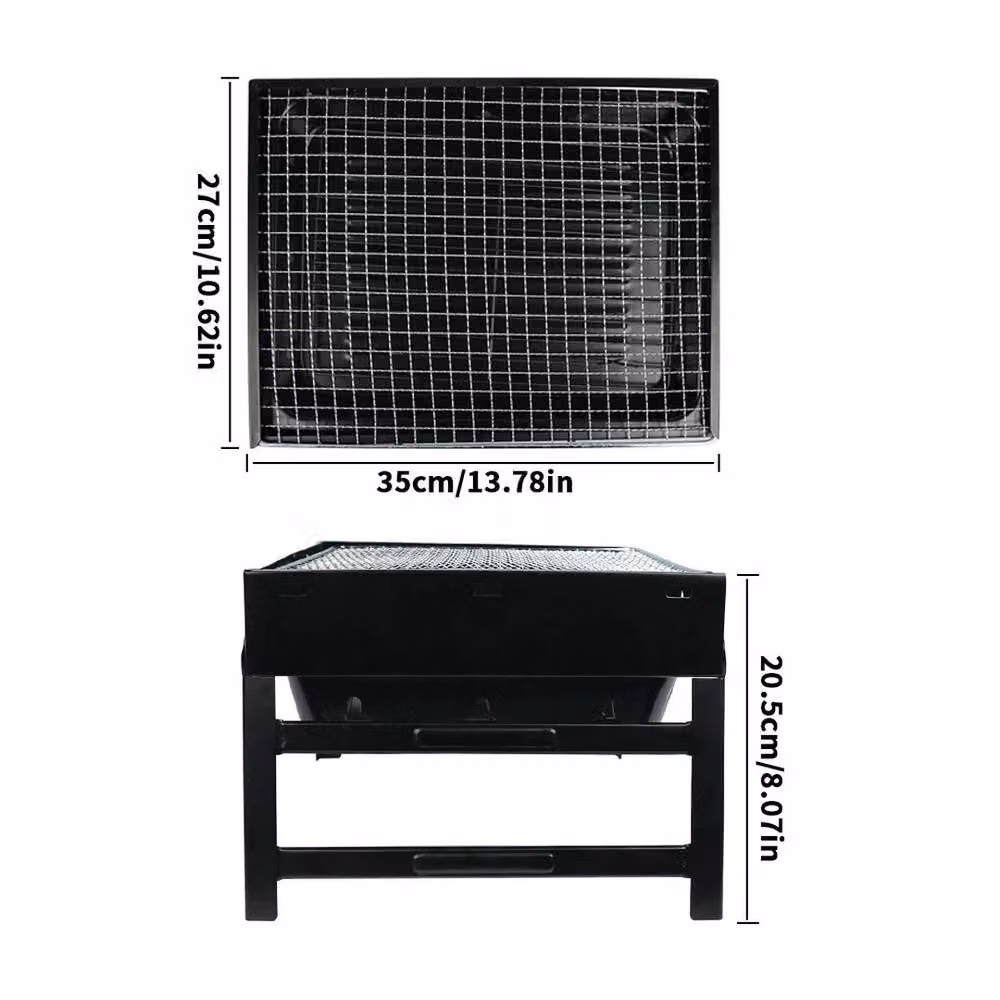 Kelvenix Large Portable Folding BBQ Grill in Black with Stainless Steel Tabletop – 2