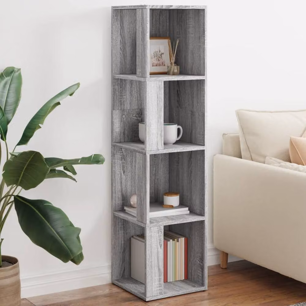 Berkfield Home Corner Cabinet in Grey Sonoma, W/D/H: 33 x 33 x 132 cm – 2