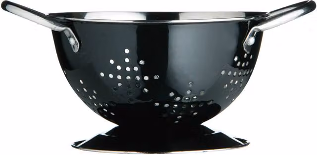 Orsina Collapsible Stainless Steel Colander with Handles, Black, W: 17 cm, D: 14 cm, H: 10 cm – 6