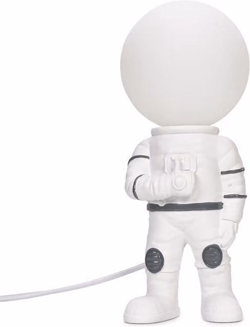 ValueLights Tom Spaceman Kids Table Lamp in White