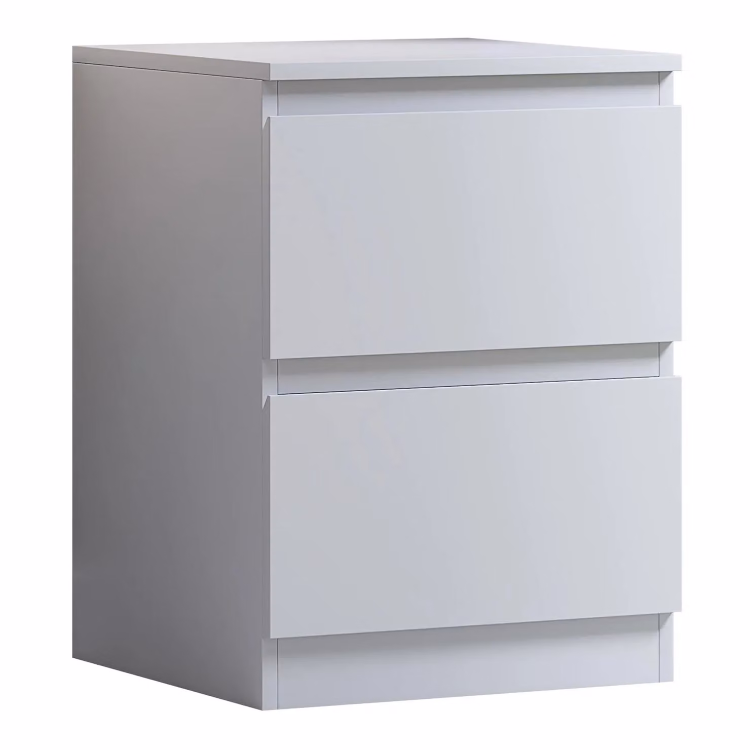 FWStyle Matt White Set of 2 Bedside Table Chests with Deep Drawers – 2