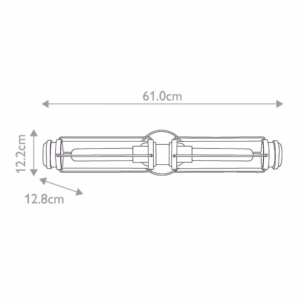 Netlighting Masthead 2 Light Modern Outdoor Wall Light in Grey with Polished Chrome and Black Finish, IP44 Rated – 2
