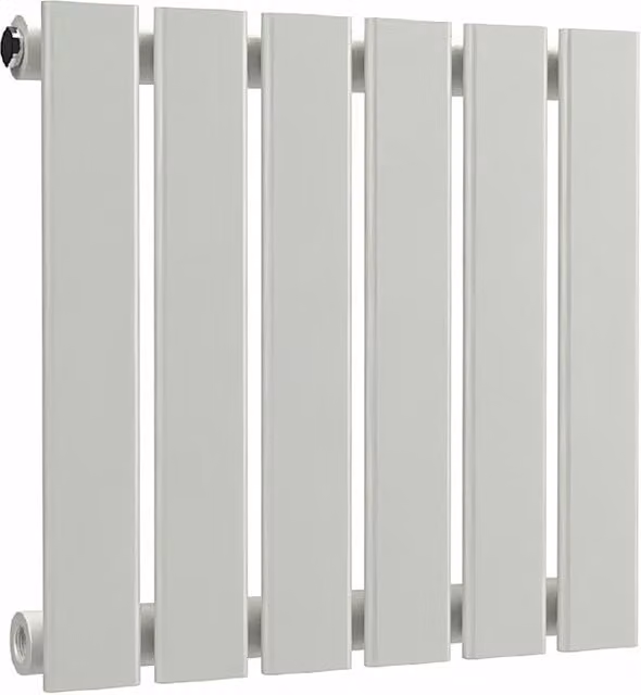 Lux Heat Single Flat Horizontal Steel Wall Mounted Radiator in Grey, W: 40 cm, H: 42 cm