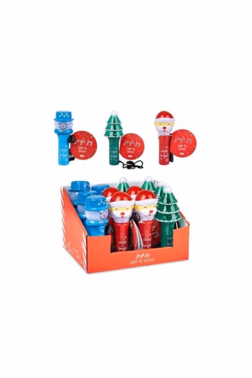 KDMD Christmas Light Up Character Spinner 2 Pack, Multicolour Tabletop Decorations – 2