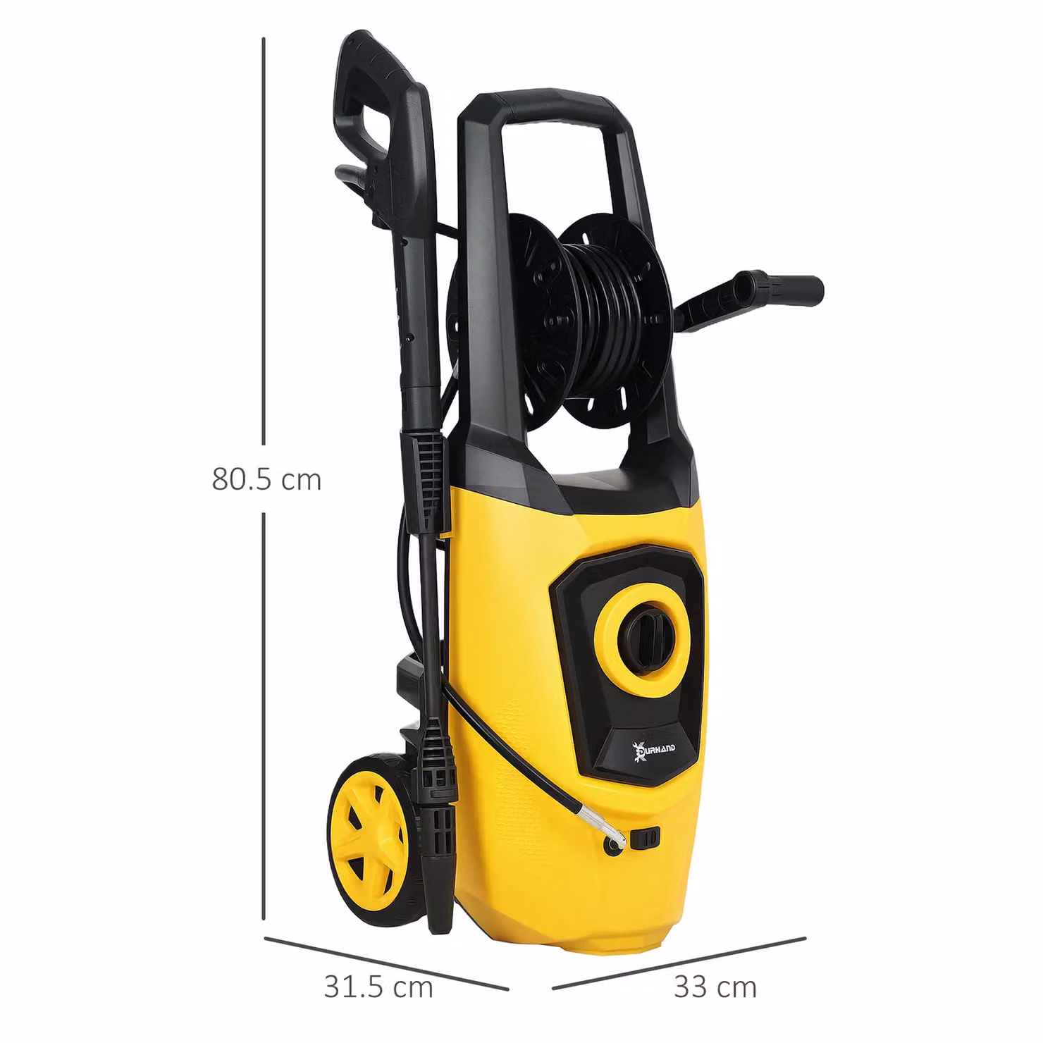 DURHAND 1800W High Pressure Washer with 150 Bar Pressure and 510 L/h Flow Rate, Yellow – 3