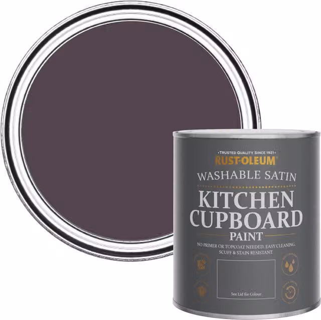 Rust-Oleum Satin Kitchen Cupboard Paint in Purple, 0.75 l – 1