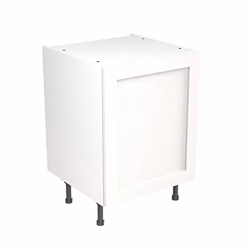 Kitchen Kit Shaker Door Flatpack Base Cabinet in White Matt, W: 60 cm, H: 87 cm