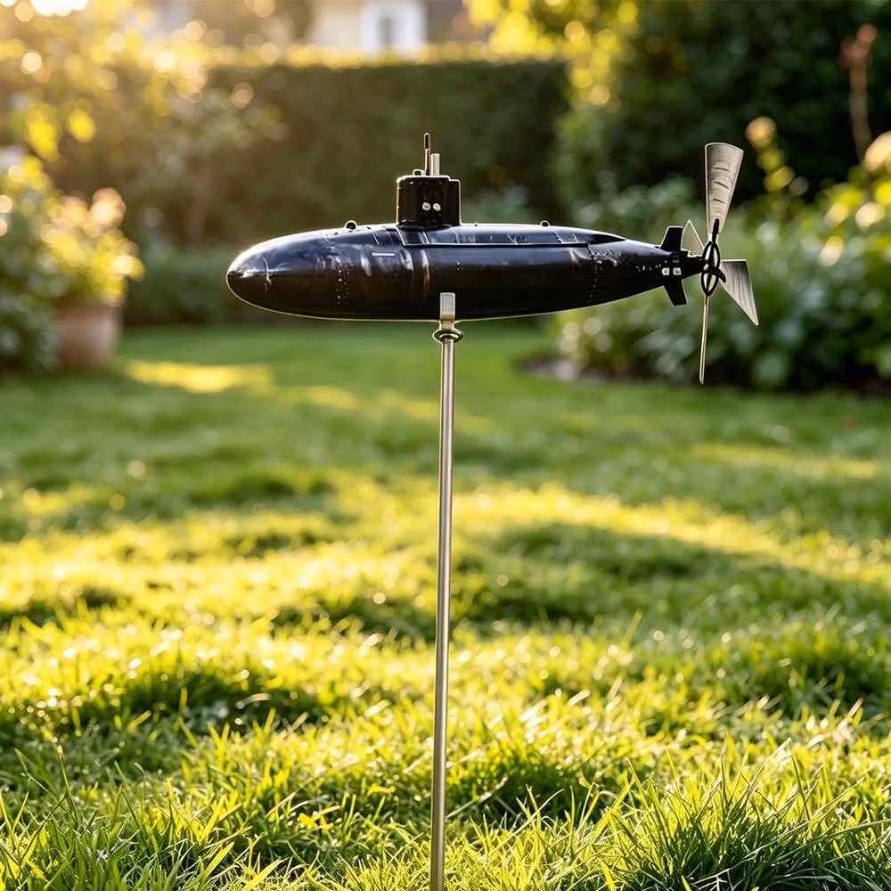 Quipulse Submarine Shaped Metal Windmill Stake for Garden Decoration in Multicolour and Black – 2