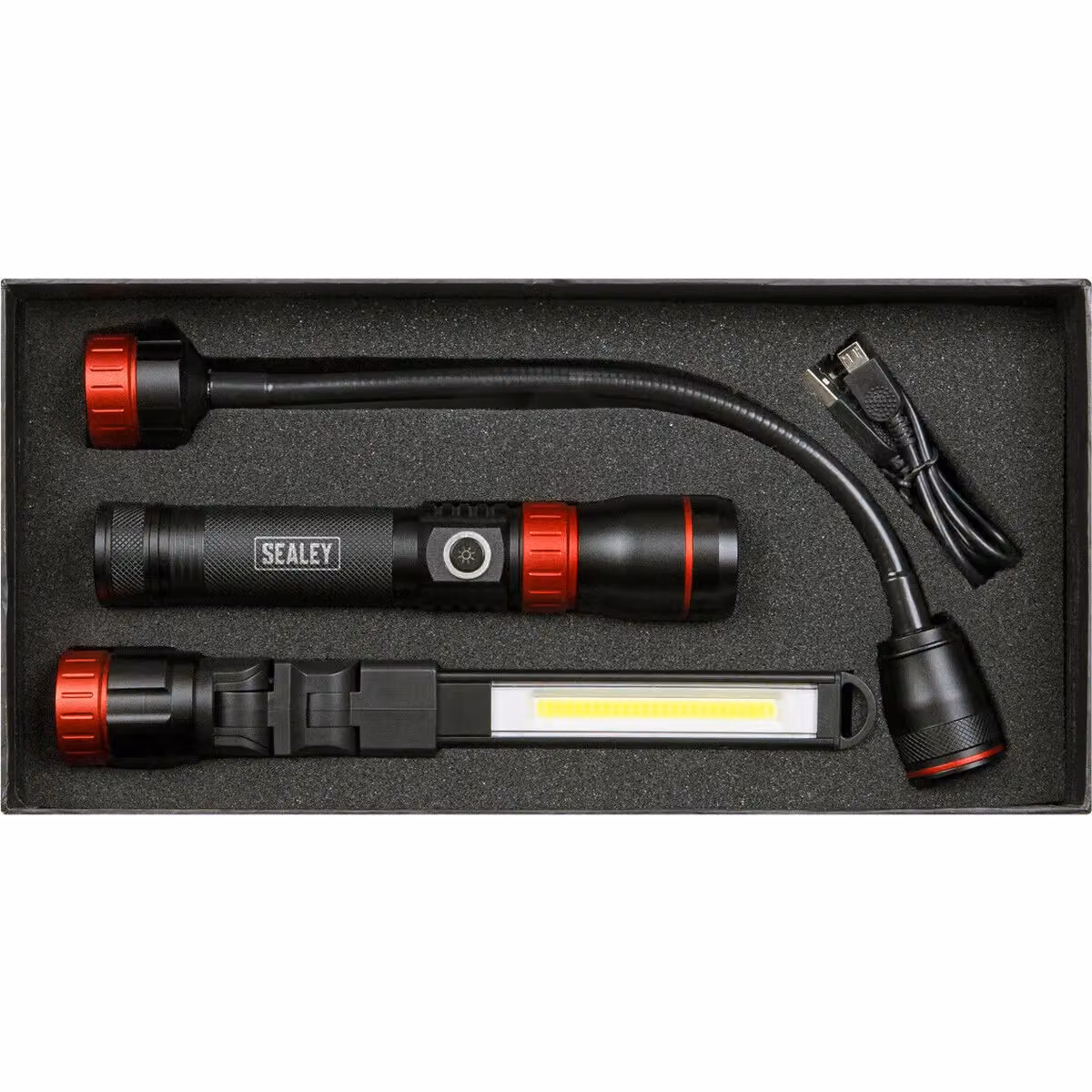 Loops Interchangeable 3-in-1 COB LED Inspection Light - Rechargeable Multicolour and Black Work Light – 5