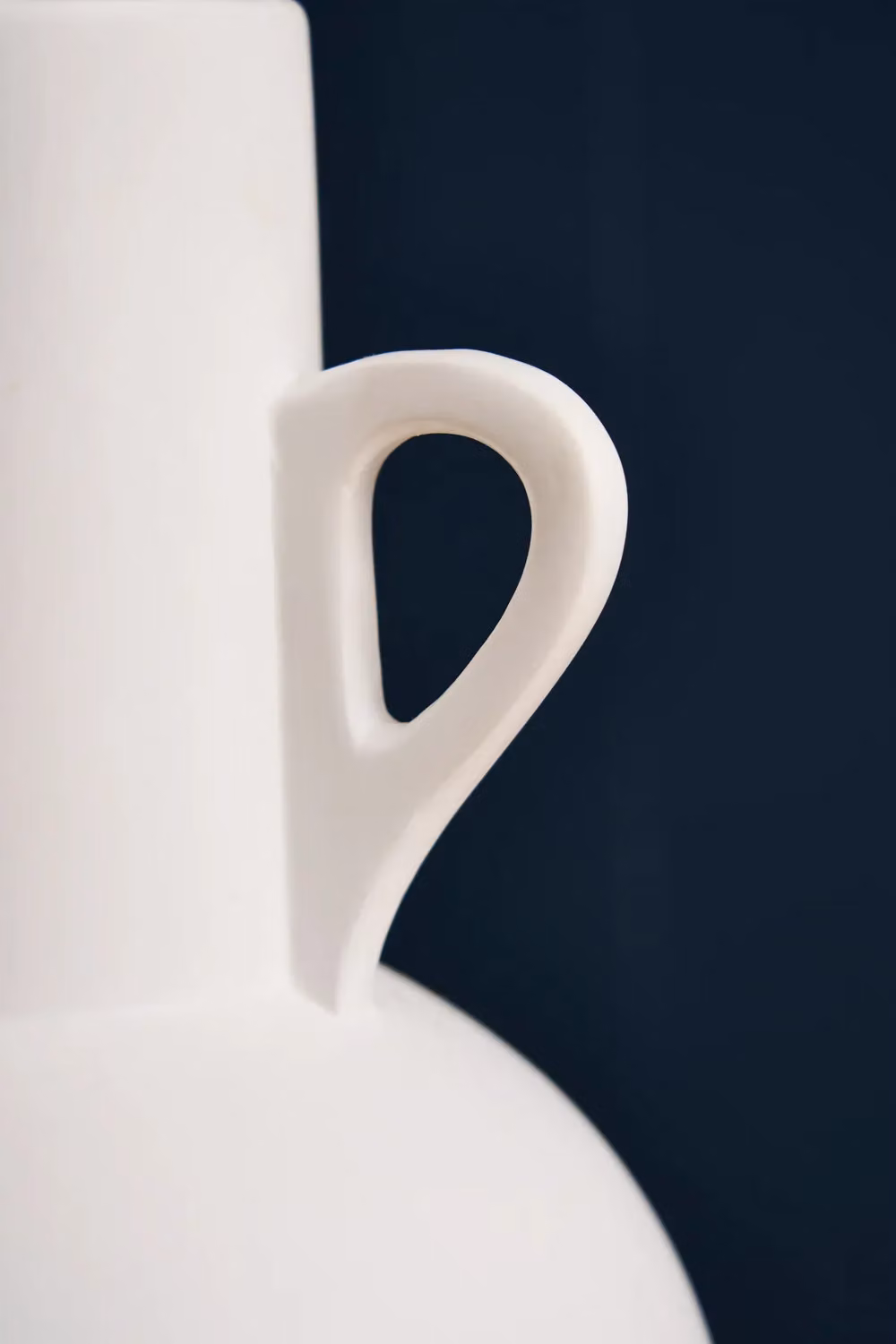 BHS White Ceramic Round Tabletop Jug Vase – 3