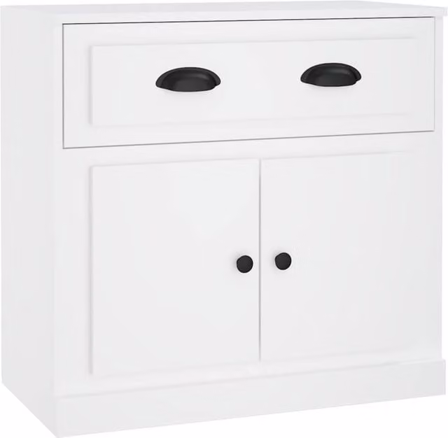 Berkfield Home Classic Sideboard in White, W/D/H: 70 x 35.5 x 67.5 cm