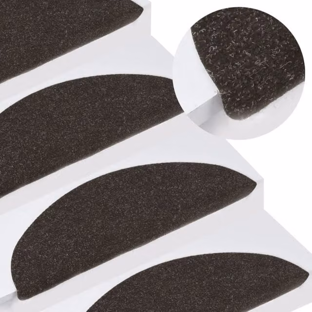 Berkfield Home Self-adhesive Non-slip Stair Mats, 10 Pieces, Black, W/D/H: 65 x 22.5 x 3.5 cm – 1
